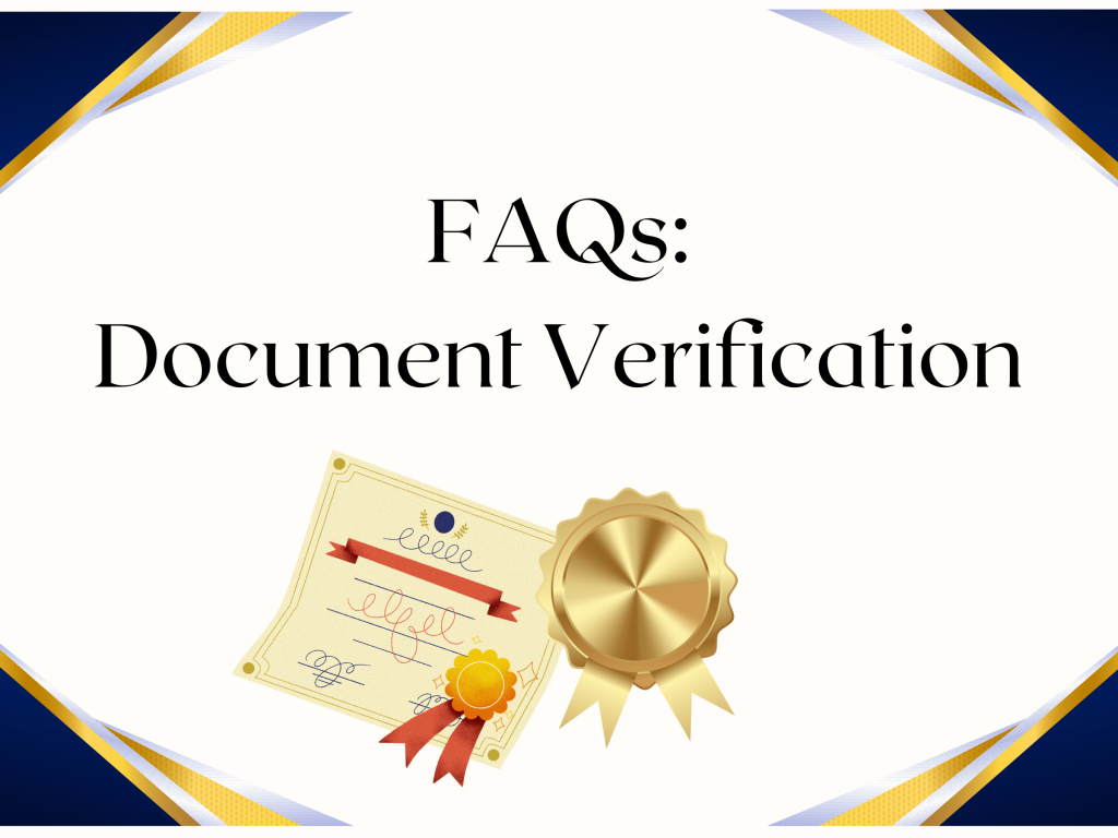 Application FAQs: Document Verification